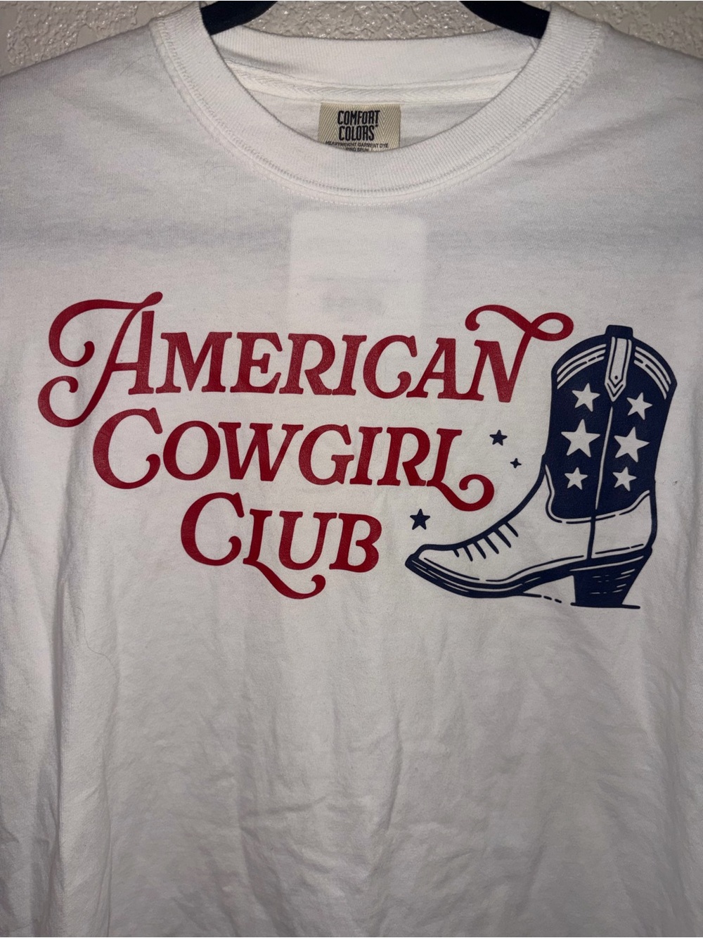 🤠NWT Comfort Colors "American🇺🇲Cowgirl🤠Club Graphic T-Shirt" 💯% Cotton🤍Medium - Picture 10 of 12